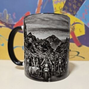 Black and White Motorcycle Adventure Mug 11oz